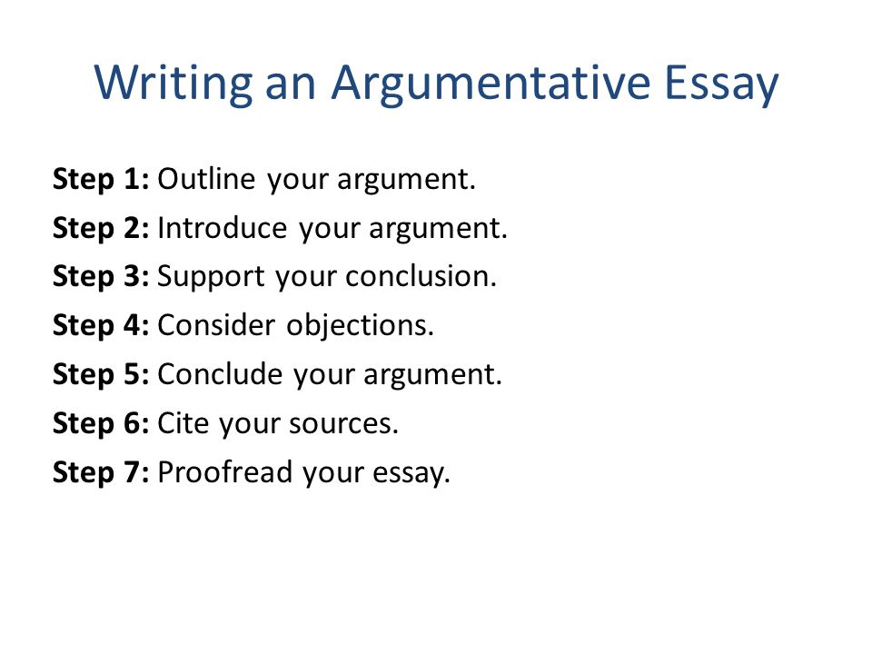 how to write argumentative essay steps