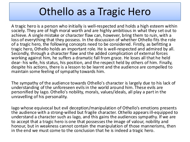 Othello as a tragic hero essay